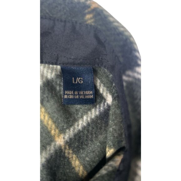 Freedom Foundry Fleece Shirt Mens L Plaid Green & Beige Long‎ Sleeve - Picture 6 of 9